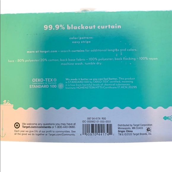 NWT Blackout Curtains Kids from Target 84” Navy and White Stripes. - Picture 3 of 4